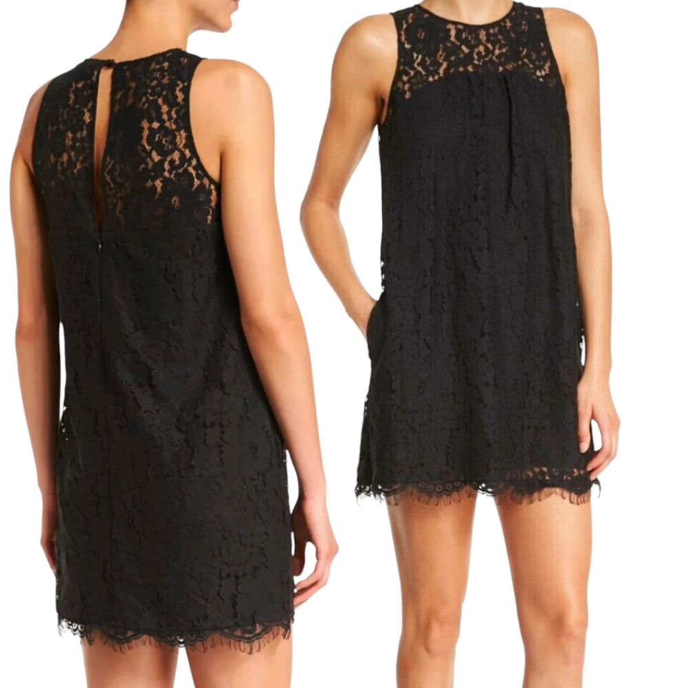 Joie Elegant Black Lace Sleeveless Dress small